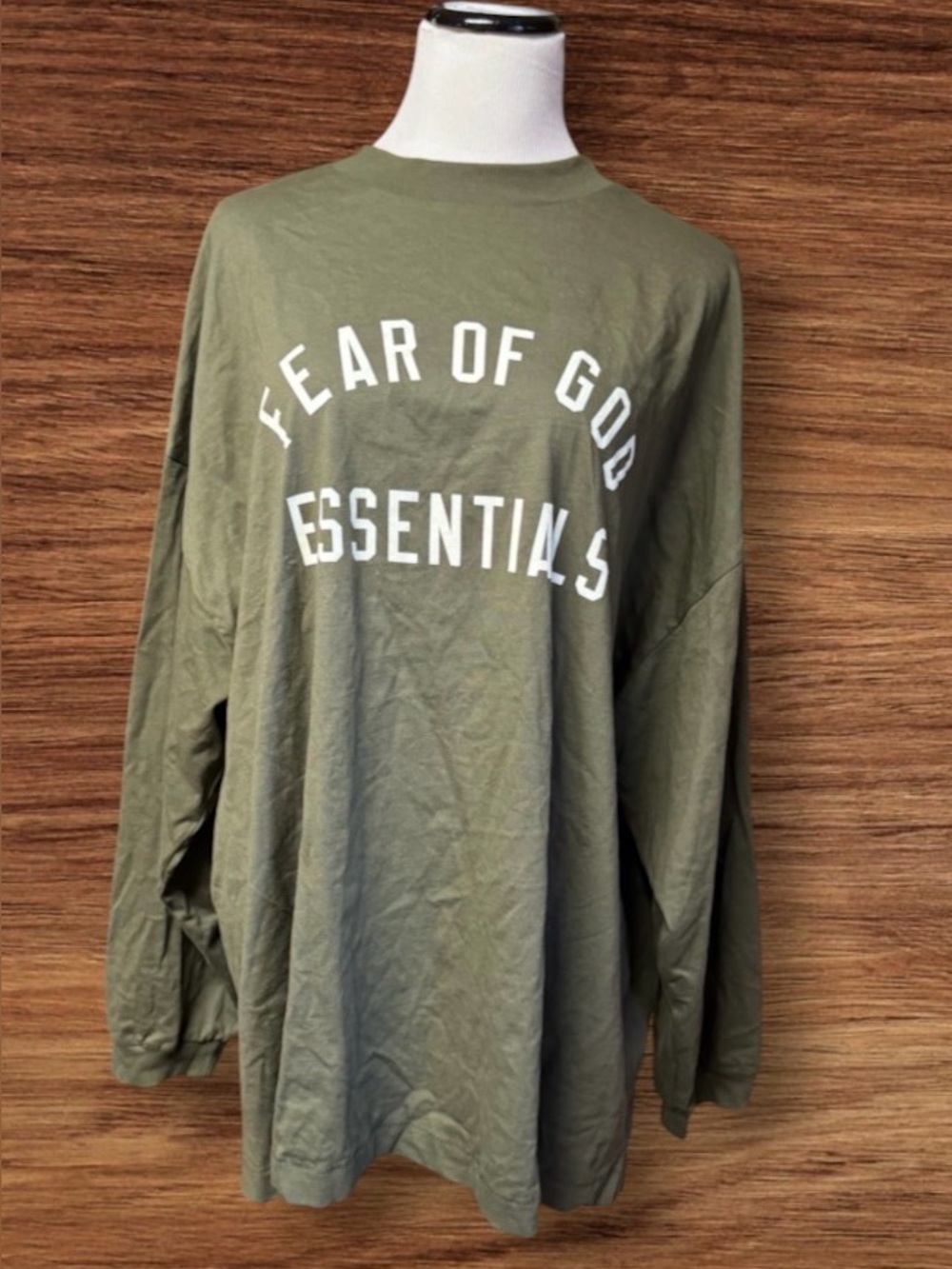 Like new! Fear of God Essentials Jersey Longsleeve Tee Military